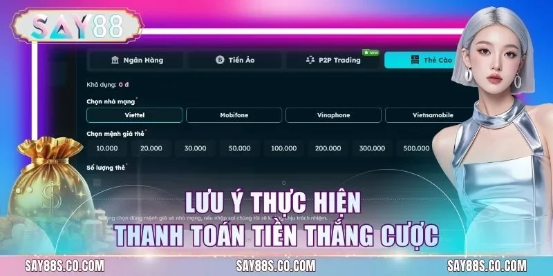 Lưu ý thực hiện thanh toán tiền thắng cược